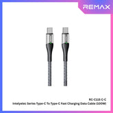 REMAX - RC-C115 C-C IntelyeleC Series Type-C to Type-C Fast Charging Auto Power Off Charging Data Cable (100W) - Silver